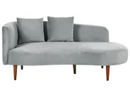 Left-Hand Chaise Longue CHAUMONT Velvet Light Grey_880874