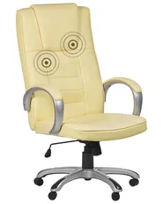 Massagestol med uppvärmning GRANDEUR Konstläder Beige_816140