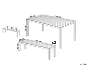 Garden Dining Set with Benches 6 Seater NARDO Black/ Silver_862913