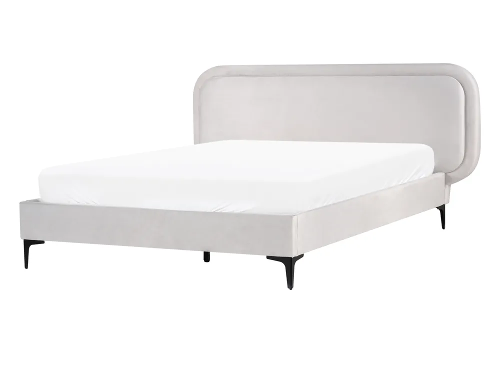 Velvet Bed Light Grey SUZETTE Various Sizes