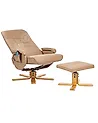 Massage Chair RELAXPRO with Footstool Faux Leather Light Brown