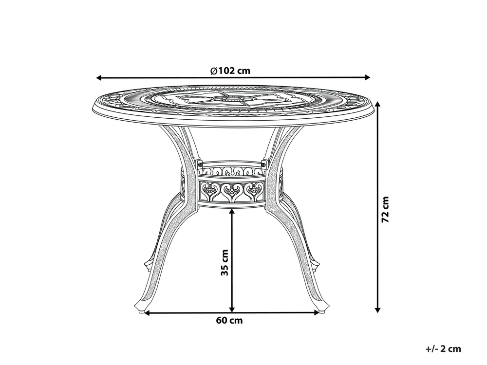 Garden Dining Table SALENTO 102 cm 102 cm Metal Dark Brown_765558