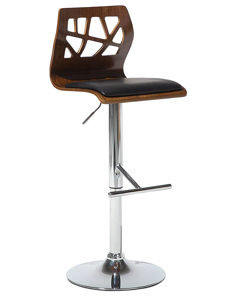 Set of 2 Bar Chairs PETERSBURG Swivel Faux Leather Black/ Silver_953079