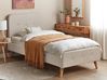 Bed Faux Linen RENNES 90 x 200 cm (EU Single) Light Beige