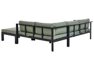 Garden Corner Sofa with Table 5 Seater MESSINA Metal Green Left Hand_929483