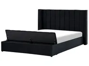 Waterbed with Storage Bench NOYERS Velvet Black 180 x 200 cm (EU Super King)_915016