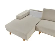Corner Sofa 3 Seater NORA Fabric Light Beige Right Hand_891232