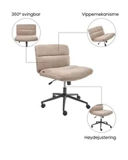 Kontorstol CATLIN Bouclé Beige_1074400
