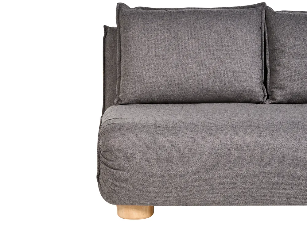 Sofa Bed 2 Seater ABISKO Faux Linen Dark Grey_1030926