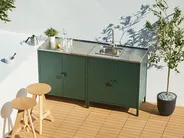 Outdoor Kitchen Cabinet with Sink VILAMA Green_973942