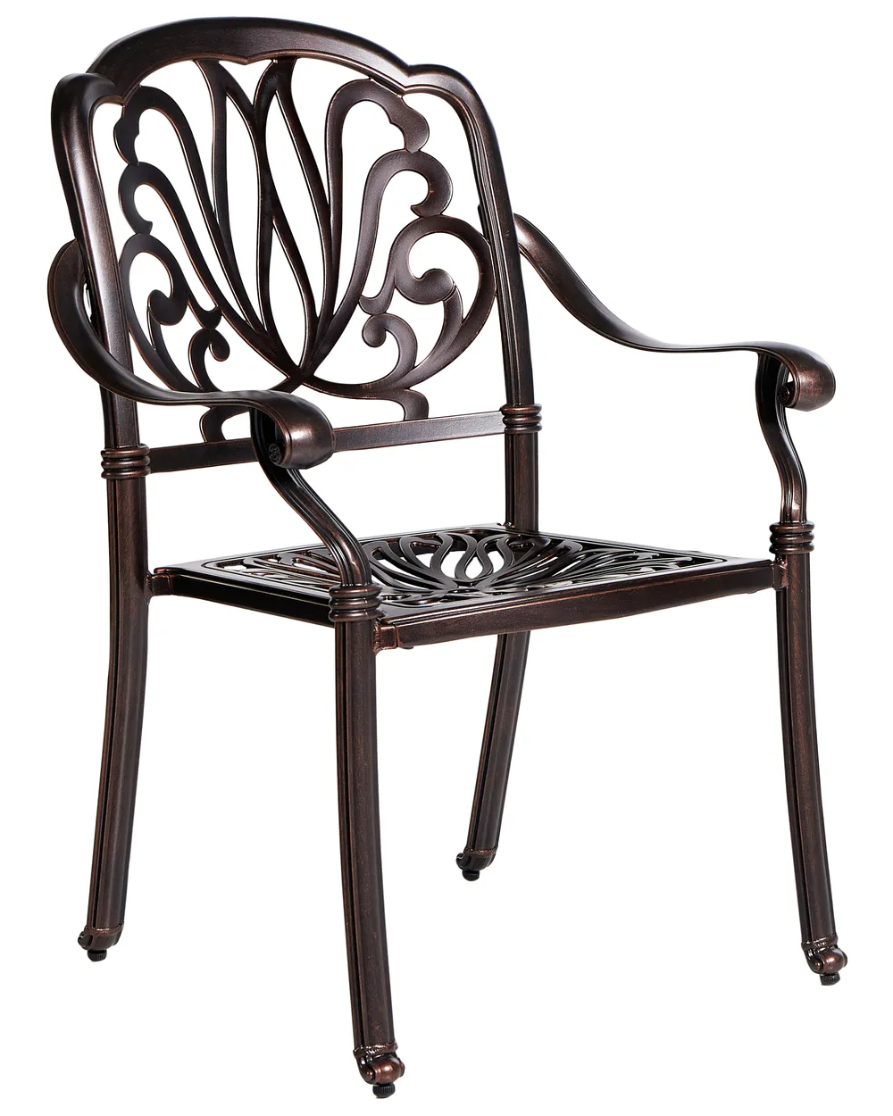 Set of 4 Garden Chairs with Cushions ANCONA Metal Dark Brown_765483