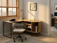 Corner Desk SOLARI 140 cm 140 cm Light Brown_1045902