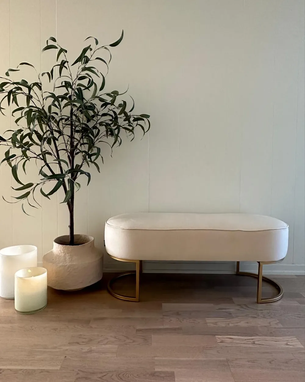 Upholstered Bench MILRY Velvet Light Beige_973140