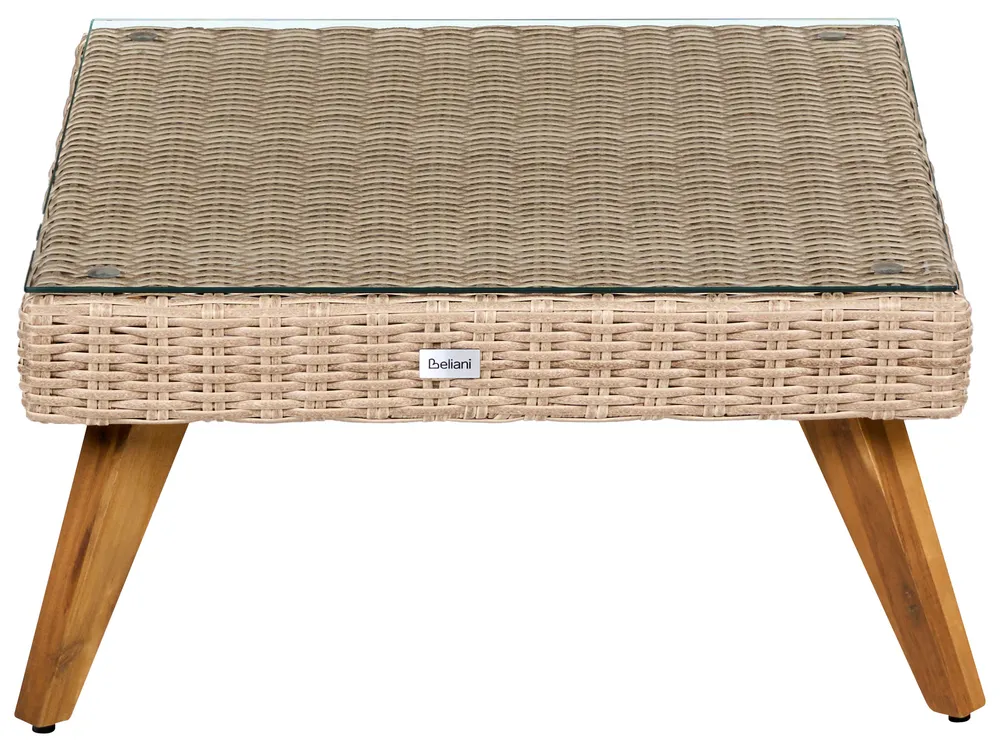 Garden Corner Sofa with Table 6 Seater VITTORIA PE Rattan Grey_1091947