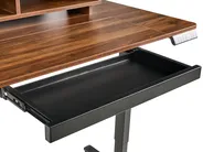 Elektriskt höj- och sänkbart skrivbord LUCAMA 120 cm 60 cm med USB-port Brun/ Svart_1030971