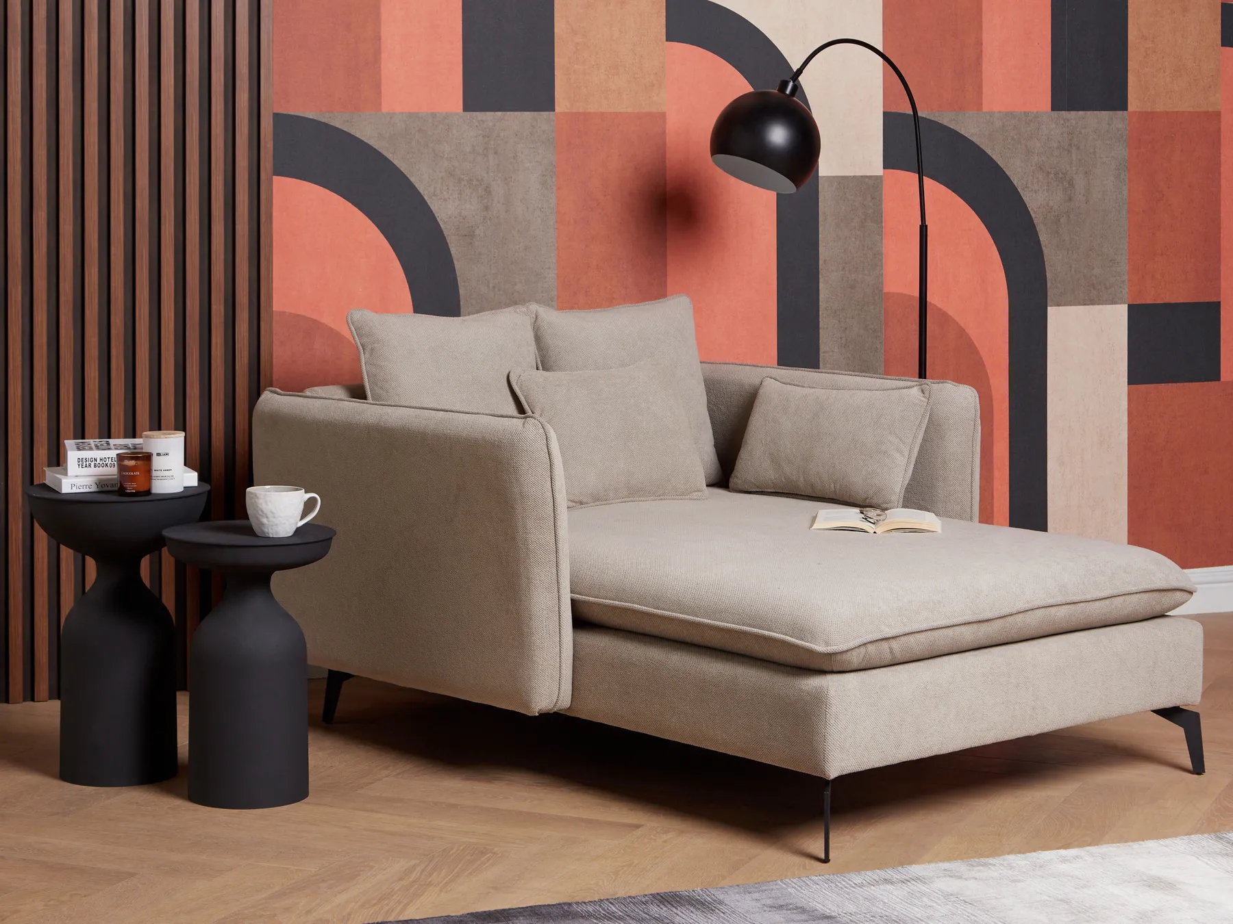 Chaise Longue CHARMES Fabric Taupe_894579