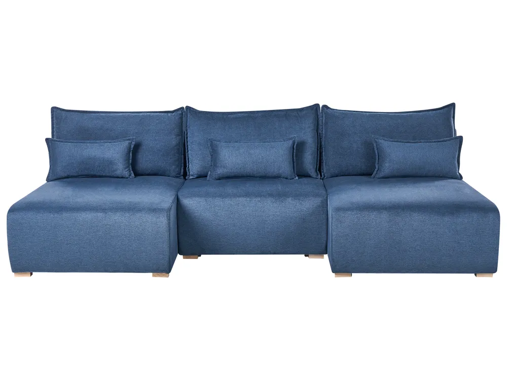 Modular U-Shape Sofa NERBO Fabric Blue