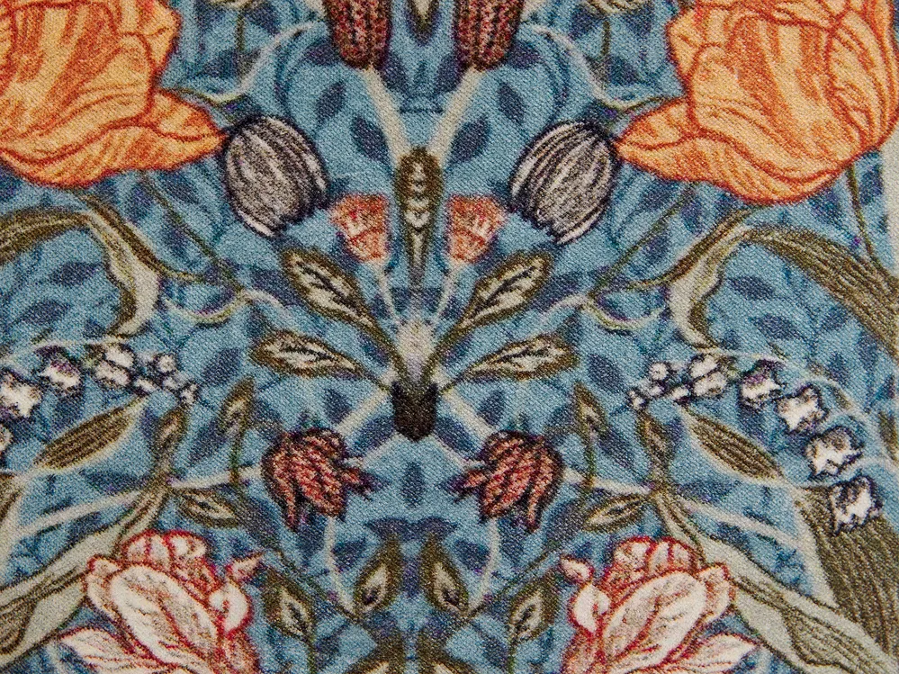 Koristetyynysetti 2 kpl MITELLA 45 x 45 cm Sametti Sininen Kukkakuvio_838744
