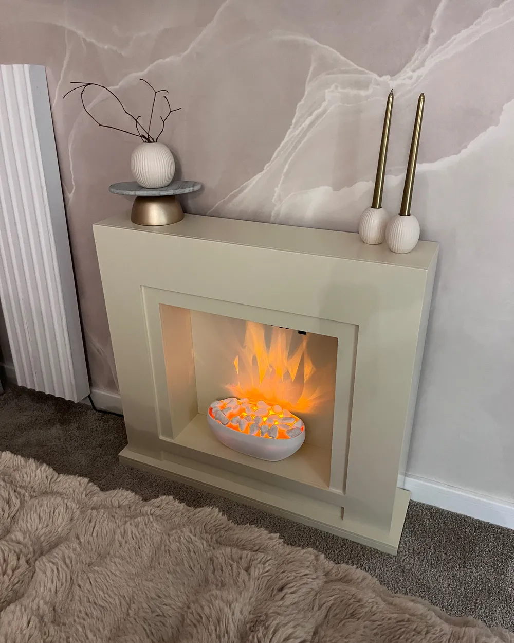 Electric Fireplace Heater SAHARA Beige_961659