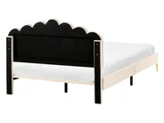 Säng med lamellram Sammet SAUVIAN 140 x 200 cm Beige_1014404
