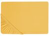 Fitted Sheet JANBU 180 x 200 cm Cotton Mustard