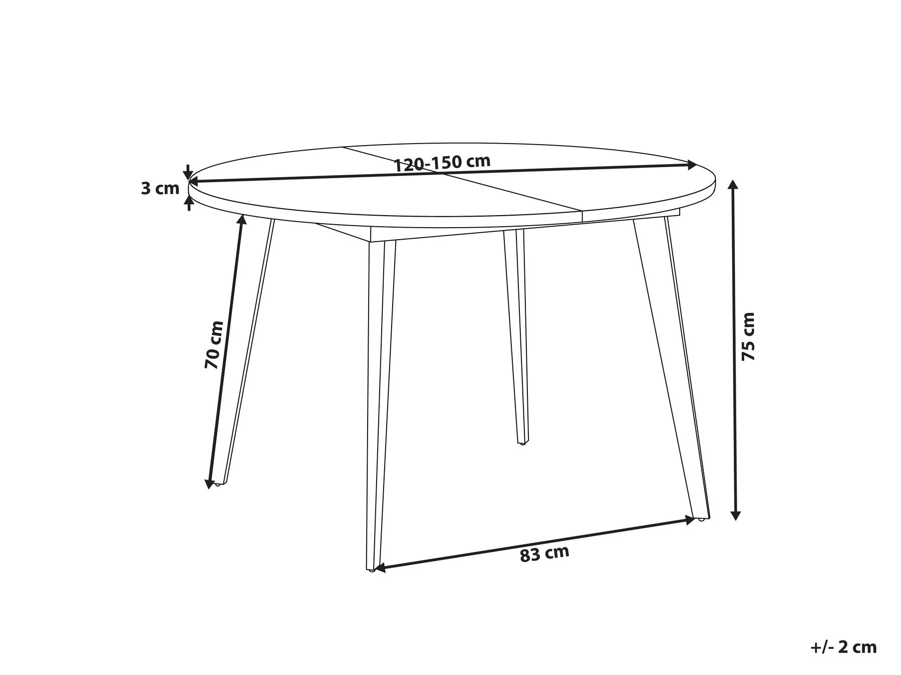 Extending Dining Table BOVINA Dark Brown 120/150 cm 120 cm_962099