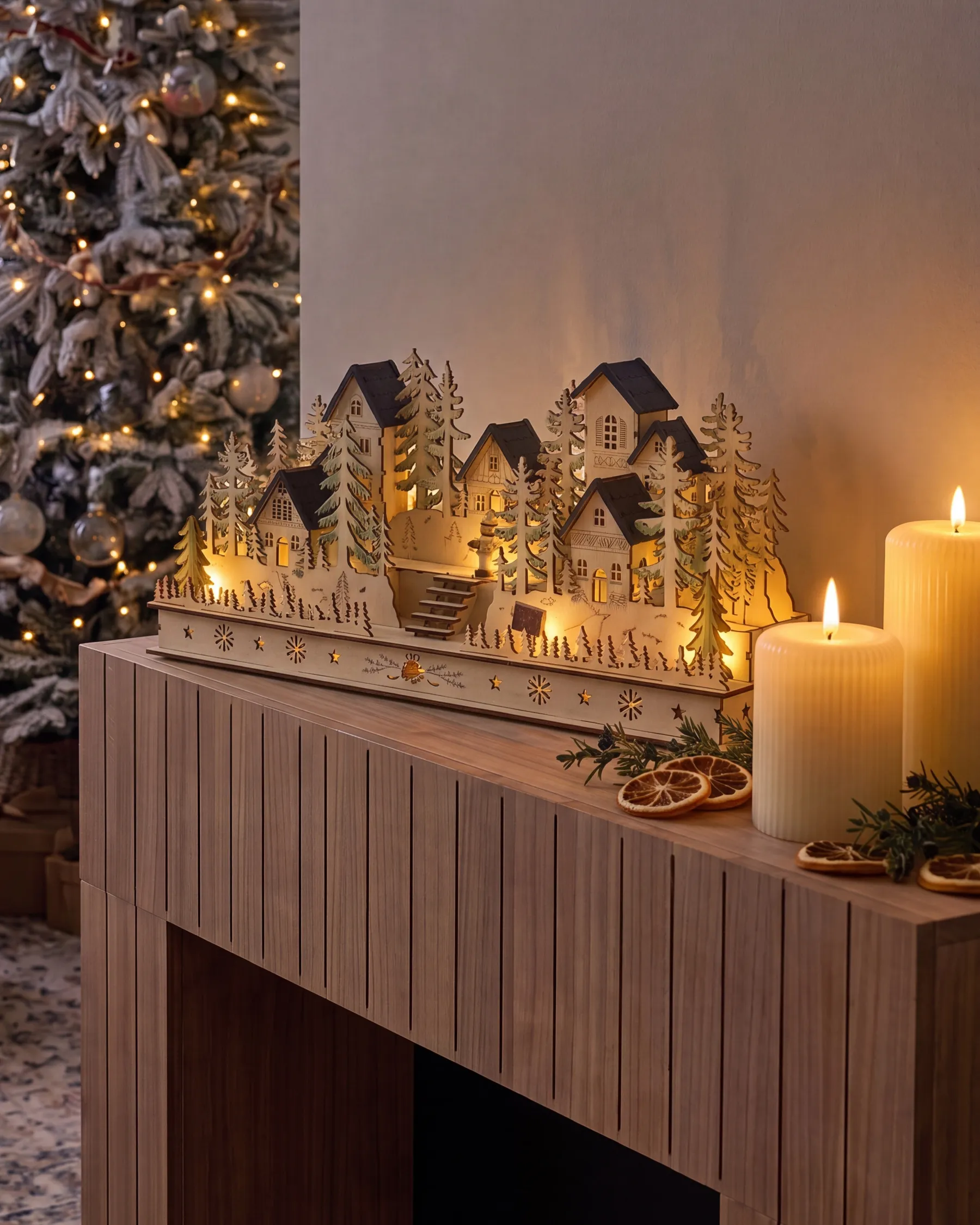 Christmas Decoration LED VANSJO 22 cm Light Brown_1017132