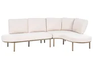 Garden Sofa with Table 4 Seater POLLINA Metal Brown_1078974