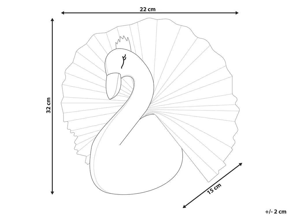 Kids Wall Decor Swan ODETTA 32 cm Cotton White_848349