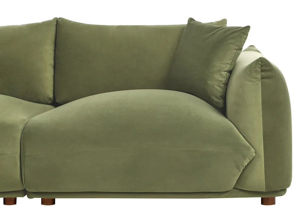 Living Room Set 5 Seater LUVOS Velvet Green_972013