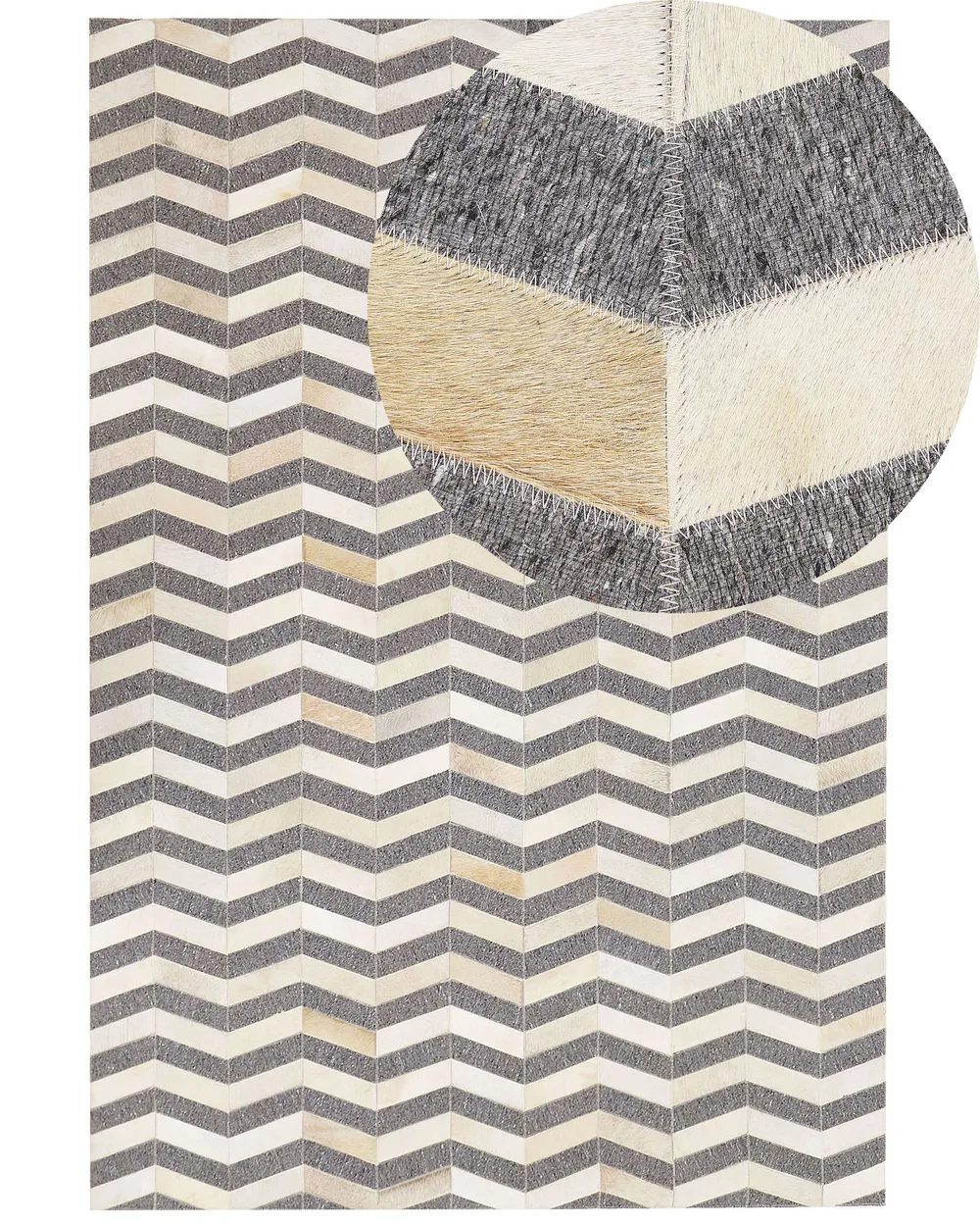 Rug BAGGOZE Dark Grey 140 x 200 cm Leather