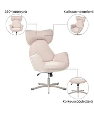 Nojatuoli pyörivä SONDERBY Kangas Beige_1071851