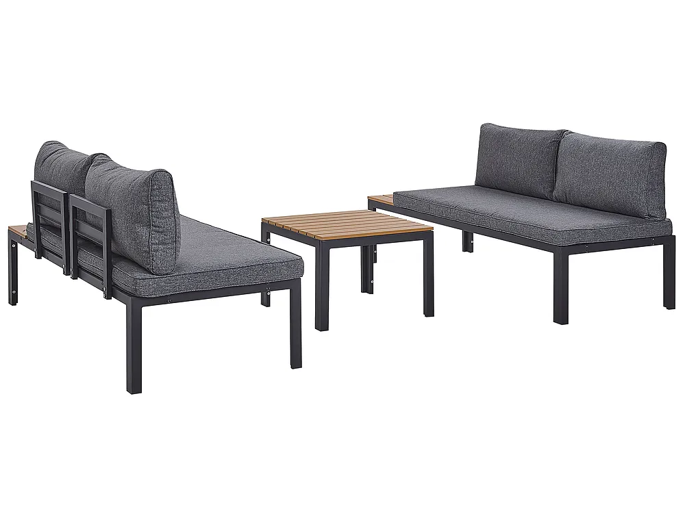 Garden Corner Sofa with Table 4 Seater PIENZA II Modular Grey Right Hand_776802