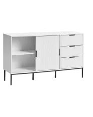 Glass Display Sideboard LEDUC White_1025037