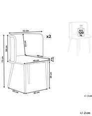Set of 2 Dining Chairs KOBUK Metal Black_888106