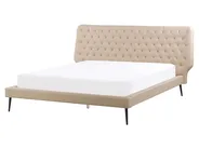 Bed Faux Leather ESSONNE 160 x 200 cm (EU King Size) Beige_788940
