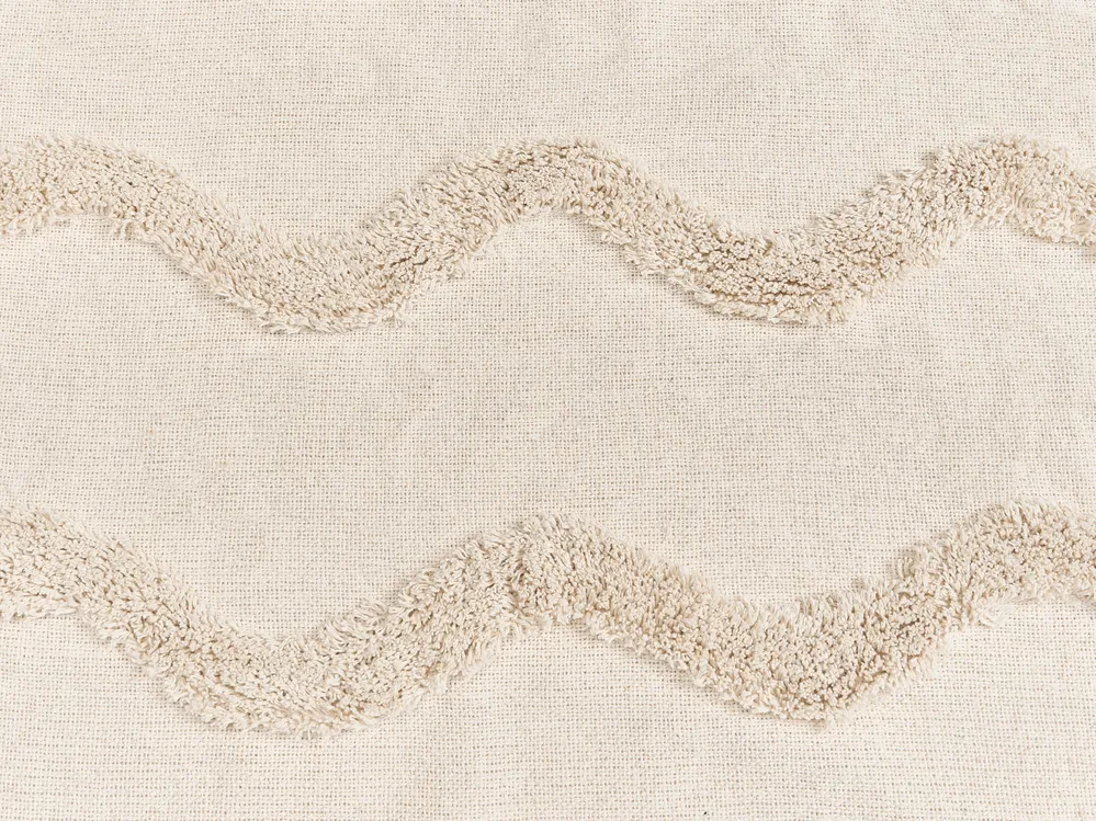 Blanket KHARI Cotton 200 x 200 cm Light Beige_1067502