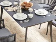 Trädgårdsmatbord MILETO 140 cm 80 cm Glas Grå_808410