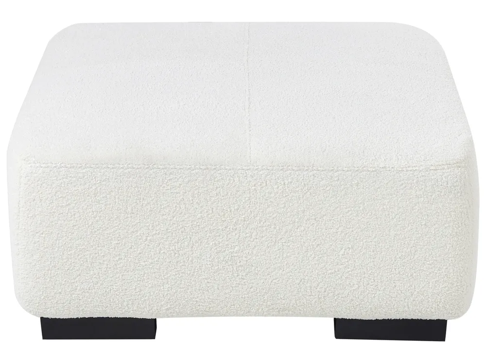 Corner Sofa 4 Seater LUNGO with Ottoman Boucle White Right Hand_962430