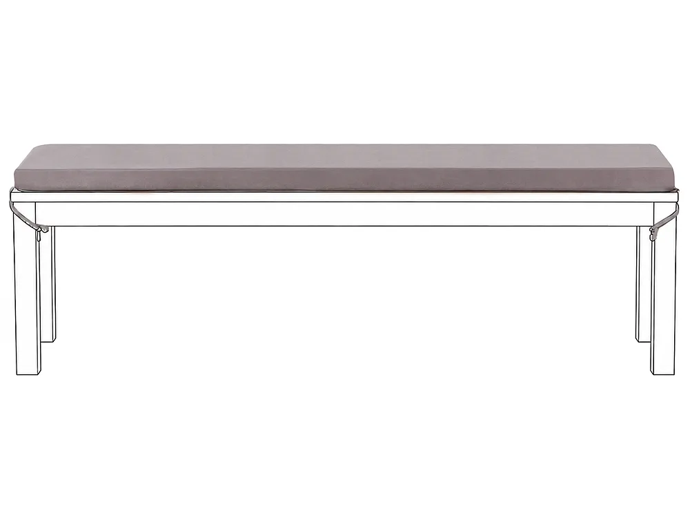 Bench Seat Pad Cushion TUSCANIA 157 x 34 cm Grey