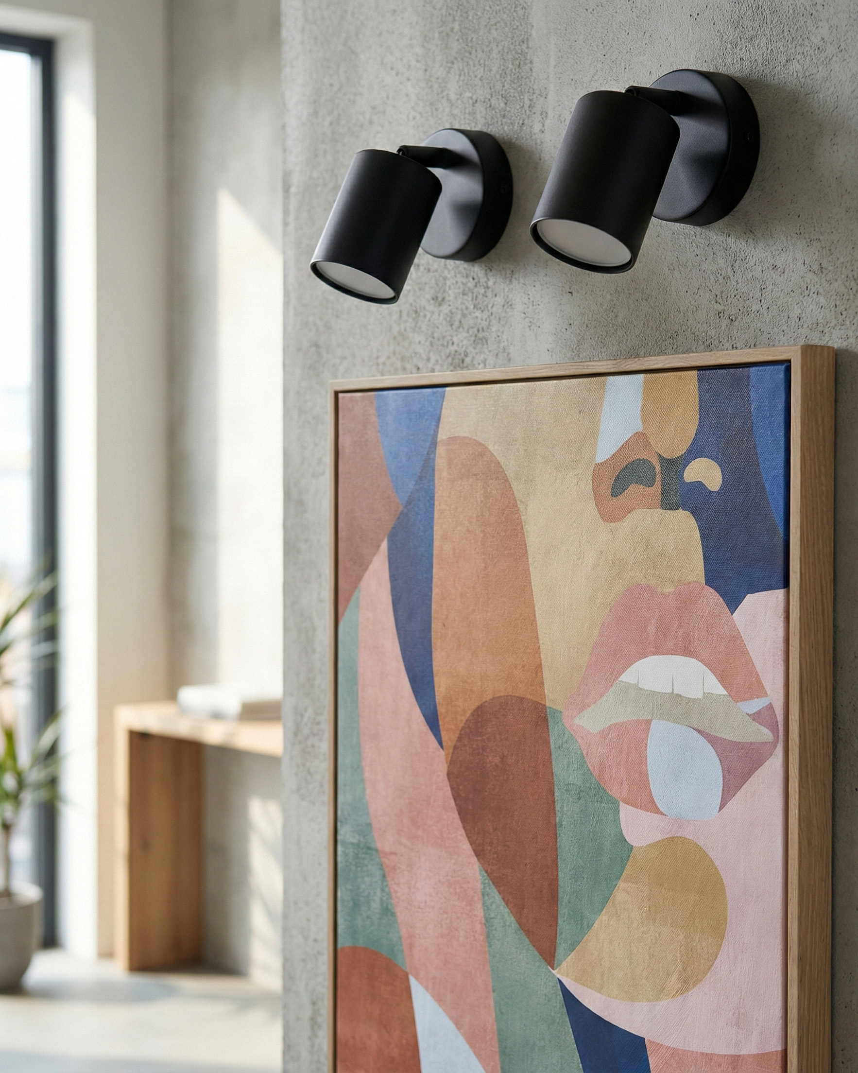 Set of 2 Wall Lamps NYANDO Metal Black_1028811