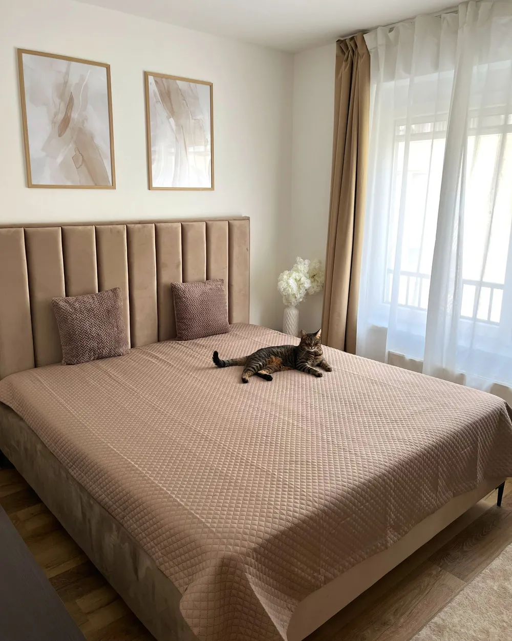 Ottoman Bed SEZANNE Velvet Taupe 180 x 200 cm (EU Super King)_981605