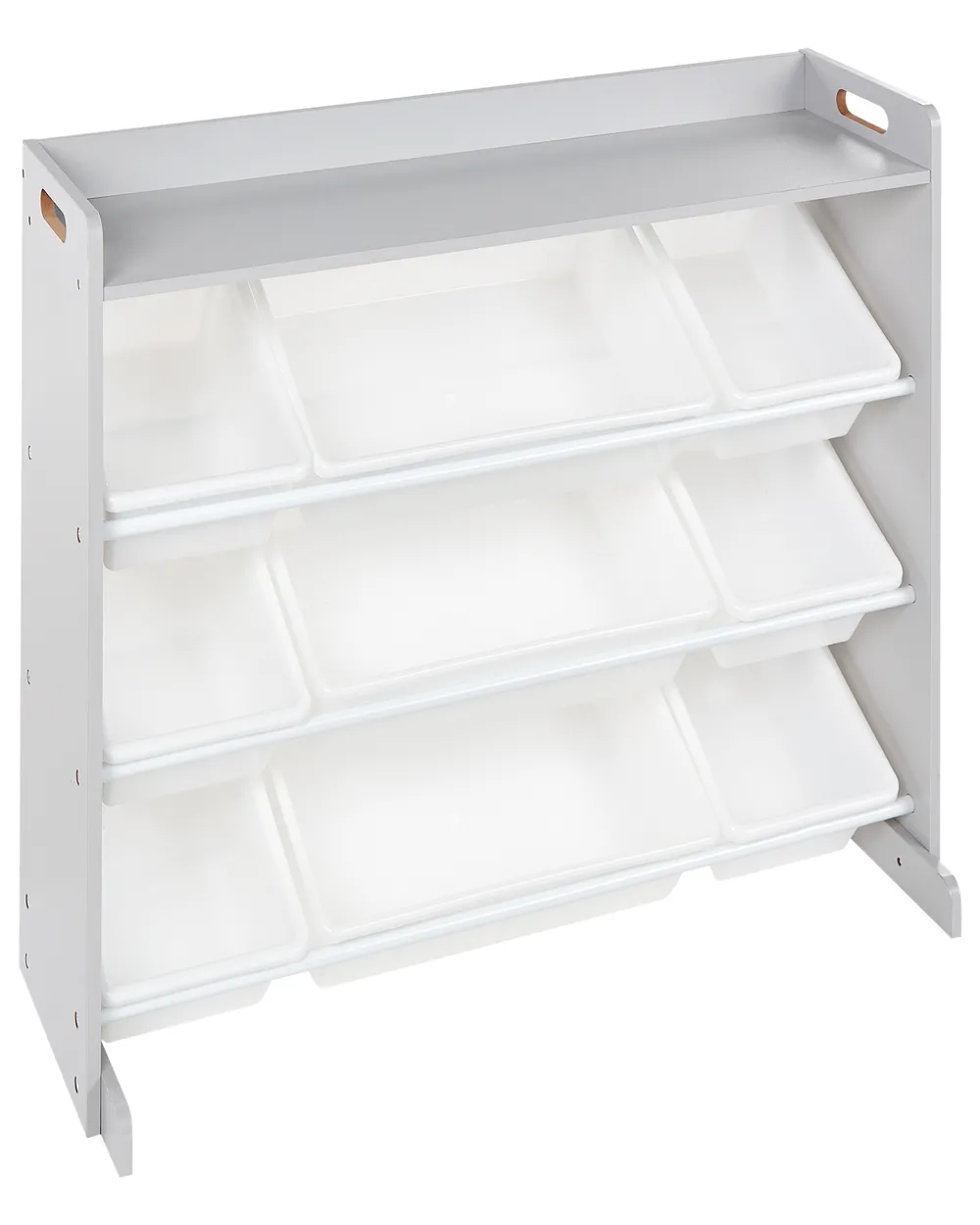 Shelf with 9 Storage Boxes COLLIE 78 cm Grey_963112