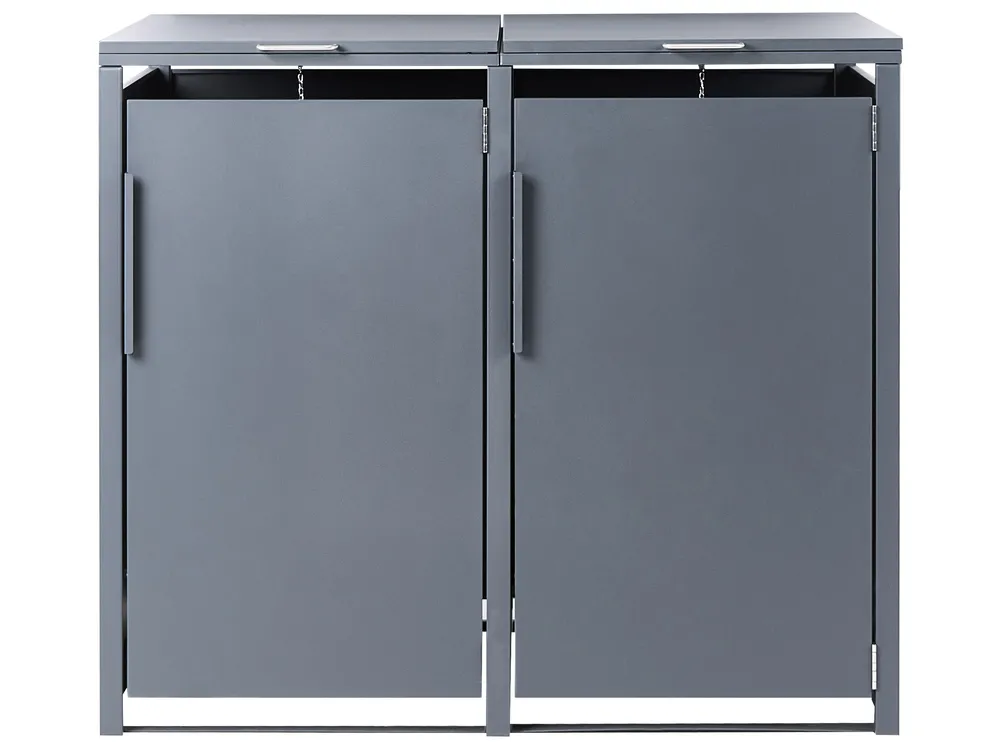 Skydd till dubbel soptunna 480 L PIACENZA Metall Mörkgrå_1073506