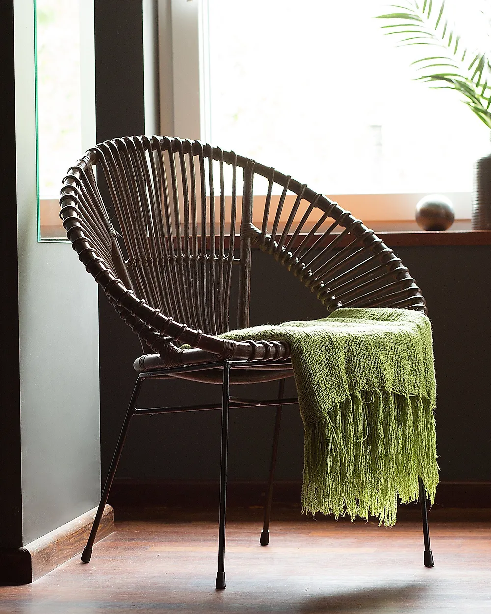 Dining Chair SARITA Rattan Dark Brown_1182297