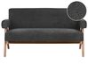 Sofa 2 Seater TAMRE Boucle Black/ Dark Brown