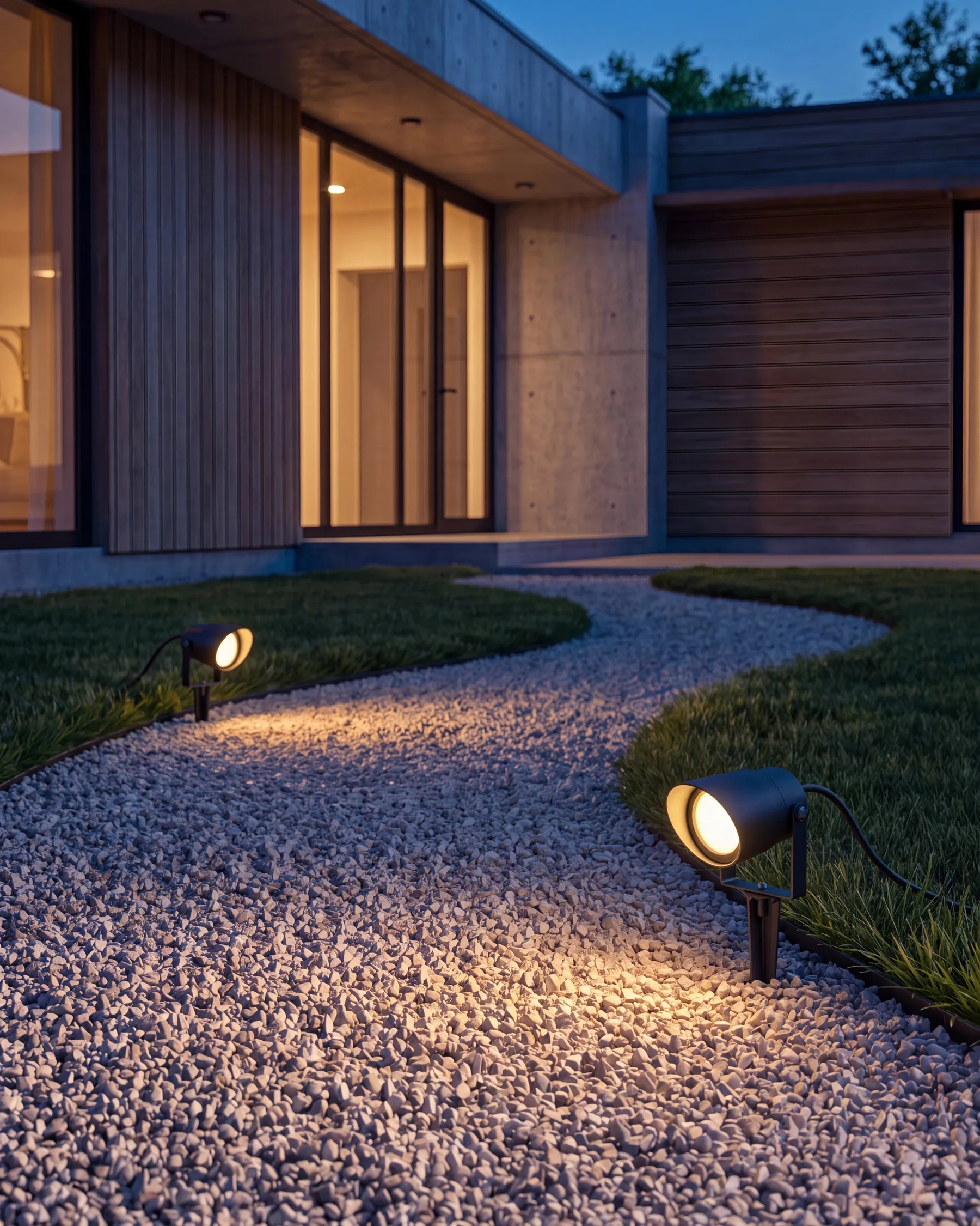 Set of 2 Outdoor Spike Lights LUSSA LED Black_1103855