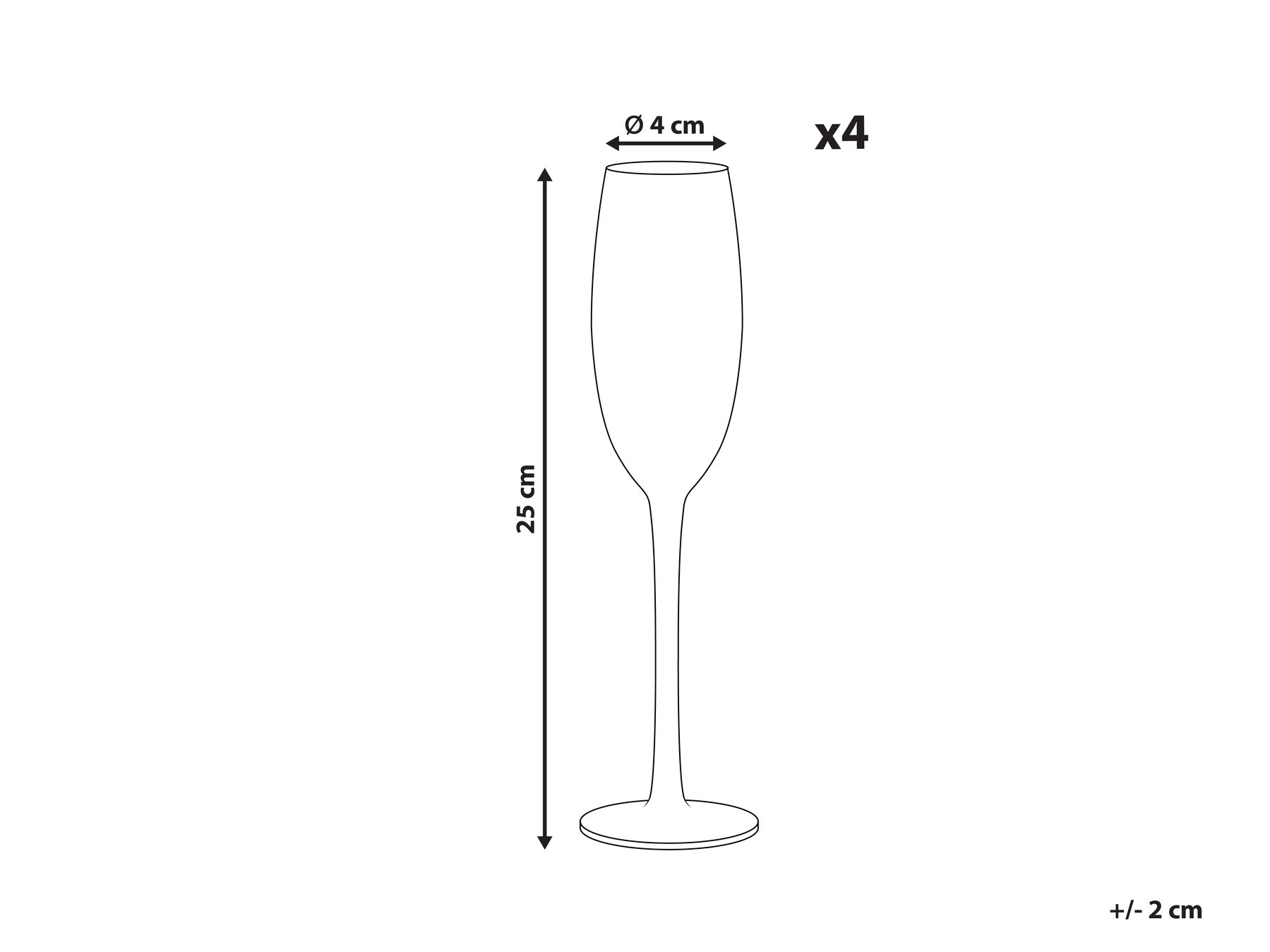 Set of 4 Champagne Flutes DIOPSIDE 200 ml Pink_912626