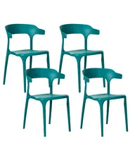 Set of 4 Garden Chairs GUBBIO Teal_984644