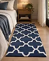 Rug SILVAN Navy Blue 80 x 150 cm Wool